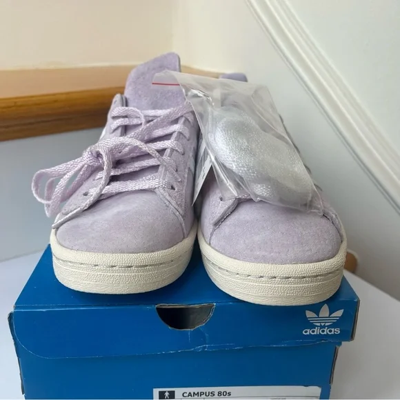 NWT Adidas Campus 80s Light Purple Sneakers leather , lavender - Picture 11 of 16